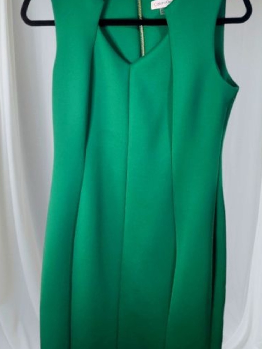 Calvin Klein Emerald Green Sleeveless Sheath Dress